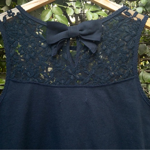 Abercrombie & Fitch Navy Lace Top - Picture 3 of 4